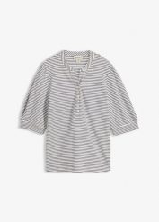 T-shirt z czystej bawełny organicznej. Białe t-shirty bonprix, bez wzorów, z bawełny, bez kołnierzyka, bez ramiączek. Za 79.99 zł.