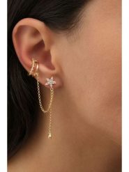 Miu Silver Pozłacany kolczyk z cyrkoniami rozmiar: onesize. Szare kolczyki Miu Silver, z cyrkonią, pozłacane. Za 104.99 zł.