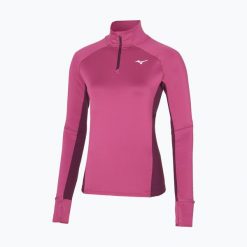 Bluza do biegania damska Mizuno Hybrid Tee Half Zip. Czerwone bluzy Mizuno, xl, bez wzorów, z elastanu, bez kaptura. Za 119.99 zł.