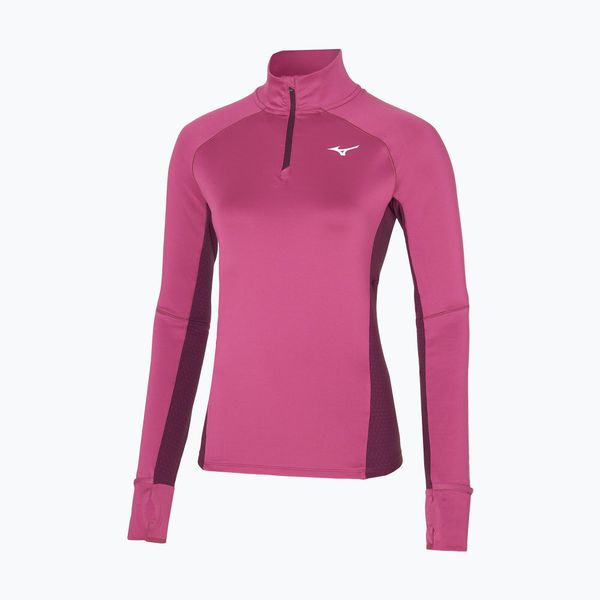 Bluza do biegania damska Mizuno Hybrid Tee Half Zip. Czerwone bluzy Mizuno, xl, bez wzorów, z elastanu, bez kaptura. Za 119.99 zł.