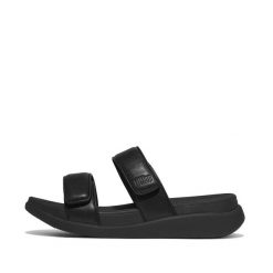 Damskie sandały na koturnie FitFlop F-Mode Go. Czarne sandały FIT FLOP, bez wzorów, bez obcasa, na koturnie, bez zapięcia. Za 471.00 zł.