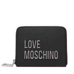 Duży Portfel Damski LOVE MOSCHINO. Czarne portfele Love Moschino, bez wzorów. Za 399.99 zł.