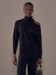 Rodier Golf w kolorze czarnym rozmiar: XL. Czarne golfy Rodier, xl, bez wzorów, ze splotem, bez ramiączek. Za 195.99 zł.