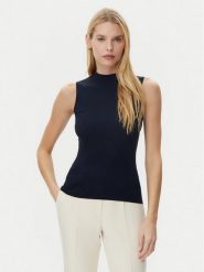 BOSS Bluzka Feskies 50473237 Granatowy Slim Fit. Niebieskie bluzki Boss, xl, bez wzorów, z wiskozy, bez kołnierzyka, bez ramiączek. Za 309.99 zł.