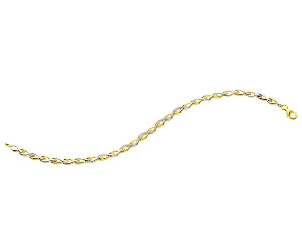 Bransoletka z żółtego złota z diamentami - 18 cm - 0,02 ct - próba 375. Żółte bransoletki Apart, z diamentem, złote. Za 3,590.00 zł.