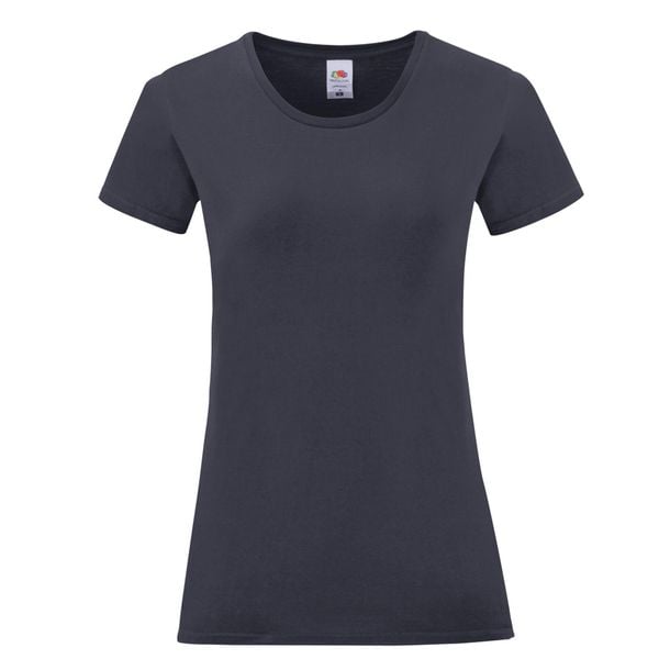 Koszulka Damska Iconic 150. Niebieskie bluzki FRUIT OF THE LOOM, xl, bez wzorów, sportowe, bez kołnierzyka, bez ramiączek. Za 27.99 zł.