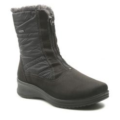 Botki Ara. Czarne botki Ara, bez wzorów, z gore-texu, bez obcasa, na płaskiej podeszwie, bez zapięcia. Za 549.99 zł.
