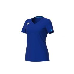 Koszulka damska Arena Team T-Shirt Panel. Niebieskie koszulki sportowe Arena, bez wzorów, z bawełny, bez ramiączek, do biegania. Za 99.00 zł.