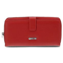 Czerwony Elegancki Portfel Damski Big Star. Czerwone torebki klasyczne Big Star Accessories, bez wzorów, ze skóry ekologicznej, bez dodatków. Za 119.00 zł.