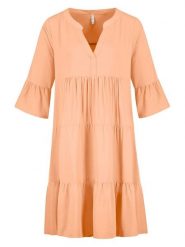 Sublevel Sukienka w kolorze pomarańczowym rozmiar: M. Pomarańczowe sukienki Sublevel, m, bez wzorów, z wiskozy, bez kołnierzyka, bez ramiączek, midi. Za 113.99 zł.