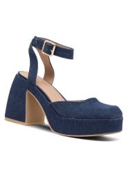 Jenny Fairy Sandały RYNE HY2153-1 Niebieski. Niebieskie sandały Jenny Fairy, bez wzorów, z materiału, bez obcasa, na słupku, bez zapięcia. Za 169.99 zł.