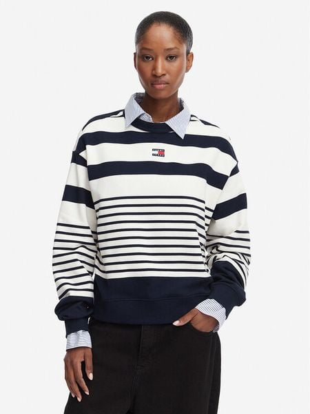 Tommy Jeans Bluza DW0DW22824 Granatowy Regular Fit. Niebieskie bluzy Tommy Jeans, l, bez wzorów, z bawełny, bez kaptura. Za 383.99 zł.