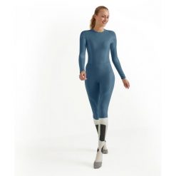 Damskie legginsy Falke Wool-Tech. Niebieskie legginsy Falke, bez wzorów. Za 424.50 zł.