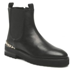 Botki Aigner. Czarne botki Aigner, bez wzorów, bez obcasa, na płaskiej podeszwie, bez zapięcia. Za 1,749.00 zł.