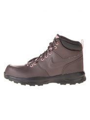 Nike Skórzane botki "Manoa" w kolorze ciemnofioletowym rozmiar: 35,5. Różowe botki Nike, bez wzorów, bez obcasa, bez zapięcia. Za 158.47 zł.
