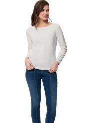 Heine Sweter w kolorze białym rozmiar: 40. Białe swetry Heine, bez wzorów, z bawełny, bez ramiączek. Za 64.95 zł.