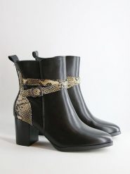 Bellucci Botki w kolorze czarno-beżowym rozmiar: 40. Brązowe botki Bellucci, bez wzorów, ze skóry, bez obcasa, bez zapięcia. Za 152.99 zł.