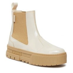Sztyblety Puma. Białe botki Puma, bez wzorów, bez obcasa, na płaskiej podeszwie, bez zapięcia. Za 649.99 zł.