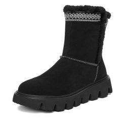 Botki Rieker. Czarne botki Rieker, bez wzorów, bez obcasa, na płaskiej podeszwie, bez zapięcia. Za 429.99 zł.