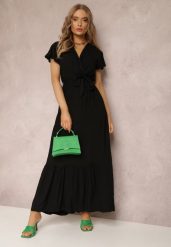 Czarna Sukienka Metia. Czarne sukienki Renee, s, bez wzorów, z materiału, bez kołnierzyka, bez ramiączek, maxi. Za 54.99 zł.