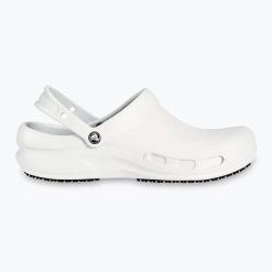 Klapki Crocs Work Bistro. Białe klapki Crocs, bez wzorów, bez obcasa. Za 159.00 zł.