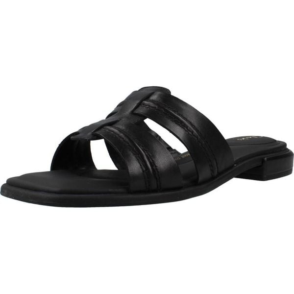 Sandały CLARKS ARIANY MULE Czarny. Czarne sandały Clarks, bez wzorów, z materiału, bez obcasa, bez zapięcia. Za 218.99 zł.
