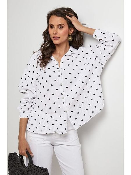 Lin Passion Koszula w kolorze białym rozmiar: 36/38. Białe koszule Lin Passion, bez wzorów, z bawełny, klasyczne, bez kołnierzyka, bez ramiączek. Za 184.95 zł.