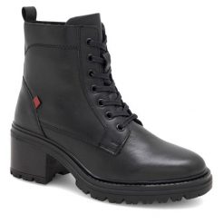 Trzewiki Lasocki. Czarne botki Lasocki, bez wzorów, bez obcasa, na słupku, bez zapięcia. Za 269.99 zł.