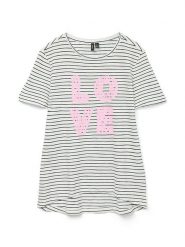 Vero Moda Koszulka "Simone" w kolorze białym rozmiar: L. Białe bluzki Vero Moda, l, bez wzorów, z bawełny, bez kołnierzyka, bez ramiączek. Za 43.57 zł.