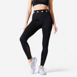 Legginsy fitness damskie Adidas. Białe legginsy Adidas, l, bez wzorów, z elastanu, z podwyższonym stanem, długie. Za 99.99 zł.