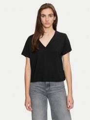 Sisley T-Shirt 3QU4L400L Czarny Regular Fit. Czarne t-shirty Sisley, l, bez wzorów, z bawełny, bez kołnierzyka, bez ramiączek. Za 59.99 zł.