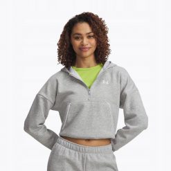 Bluza Damska Under Armour Z Zamkiem Do Połowy Sportowa UA Hoodie. Szare bluzy Under Armour, bez wzorów, bez kaptura. Za 269.99 zł.