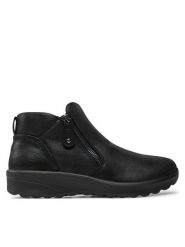 Skechers Botki Lovely Vibe 158952/BBK Czarny. Czarne botki Skechers, bez wzorów, z materiału, bez obcasa, na płaskiej podeszwie, bez zapięcia. Za 269.99 zł.
