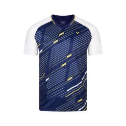 Koszulka sportowa unisex VICTOR T-43100 B. Niebieskie koszulki sportowe Victor, bez wzorów, bez ramiączek. Za 129.99 zł.