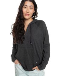 Bluza z kapturem DESTINATION SURF Czarny Kobiety. Szare bluzy Roxy, m, bez wzorów, z bawełny, z kapturem. Za 249.00 zł.