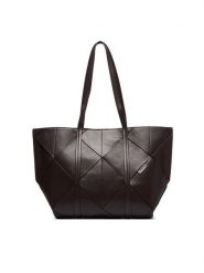 Calvin Klein Torebka Woven Medium Carryall LV04F3548G Brązowy. Brązowe shopper Calvin Klein, bez wzorów, ze skóry, bez dodatków. Za 699.99 zł.