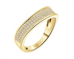 Pierścionek z żółtego złota z diamentami - 0,24 ct - próba 585. Żółte pierścionki Apart, z diamentem, złote. Za 5,690.00 zł.