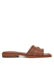 Michael Kors Klapki Mandy Slide 40R5MAFS2L Brązowy. Brązowe klapki Michael Kors, bez wzorów, ze skóry, bez obcasa. Za 339.99 zł.