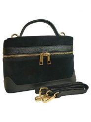 ORE10 Skórzana torebka "Lazur" w kolorze czarnym - 24 x 15 x 9 cm rozmiar: onesize. Czarne torby na ramię ORE10, bez wzorów, z materiału, na ramię, bez dodatków. Za 260.99 zł.