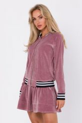 Bluza Bomberka z Weluru - Różowa. Czerwone bluzy MOE, l, bez wzorów, z bawełny, bez kaptura. Za 344.90 zł.