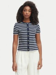 Tommy Hilfiger Bluzka WW0WW48709 Granatowy Slim Fit. Niebieskie bluzki TOMMY HILFIGER, xl, bez wzorów, z bawełny, bez kołnierzyka, bez ramiączek. Za 289.99 zł.