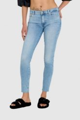 7 FOR ALL MANKIND Jasnoniebieskie jeansy damskie z wysokim stanem HW SKINNY SLIM ILLUSION, Rozmiar 26. Niebieskie jeansy 7 for all mankind, s, bez wzorów, z podwyższonym stanem. W wyprzedaży za 499.99 zł.