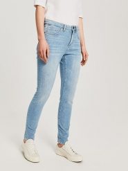 OPUS Dżinsy "Evita" - Skinny fit - w kolorze błękitnym rozmiar: 34/L28. Niebieskie jeansy Opus, l, z aplikacjami. Za 88.02 zł.