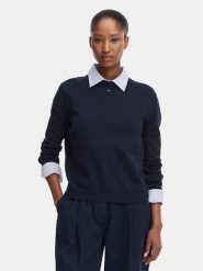 Tommy Jeans Sweter Essential DW0DW20159 Granatowy Regular Fit. Niebieskie swetry Tommy Jeans, s, bez wzorów, z bawełny, bez ramiączek. Za 369.99 zł.