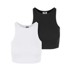 Organiczny Top W Prążki Dla Kobiet (zestaw 2 Sztuk). Białe topy Urban Classics, xl, bez wzorów, bez kołnierzyka, bez ramiączek. Za 80.99 zł.
