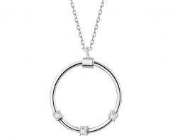 Naszyjnik srebrny z cyrkoniami - koło. Szare naszyjniki Apart, z cyrkonią, srebrne. Za 329.00 zł.