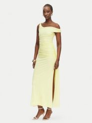 Bardot Sukienka wieczorowa Layana 60513DB Żółty Slim Fit. Żółte sukienki Bardot, xl, bez wzorów, z syntetyku, wizytowe, bez kołnierzyka, bez ramiączek. Za 529.99 zł.