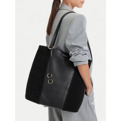 Torebka GINO ROSSI. Czarne shopper Gino Rossi, bez wzorów, bez dodatków. Za 629.99 zł.