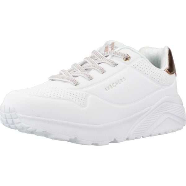 Buty SKECHERS UNO LITE-METALLIC MO Biały. Białe trekkingi Skechers, z materiału, trekkingowe. Za 188.99 zł.