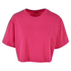 Oversized Crop Top Dla Pań I Panów. Czerwone topy BUILD YOUR BRAND, xl, bez wzorów, bez kołnierzyka, bez ramiączek. Za 57.99 zł.